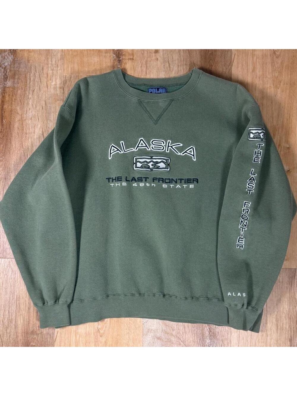 90s Alaska "Last Frontier" Crewneck – Green (L)
